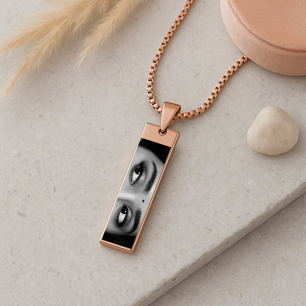 Personalized Photo Engraved Necklace (Eye/Half Face)