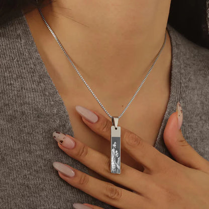 Personalized Photo Engraved Necklace (Eye/Half Face)